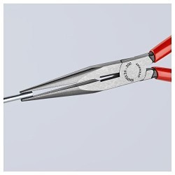 Knipex® 2611200 Nose Plier, Half-Round Jaw, 2-7/8 in Jaw Length, 45/64 in Jaw Width, Vanadium Steel Jaw, 8 in Overall Length, 1/8 in Tip Width